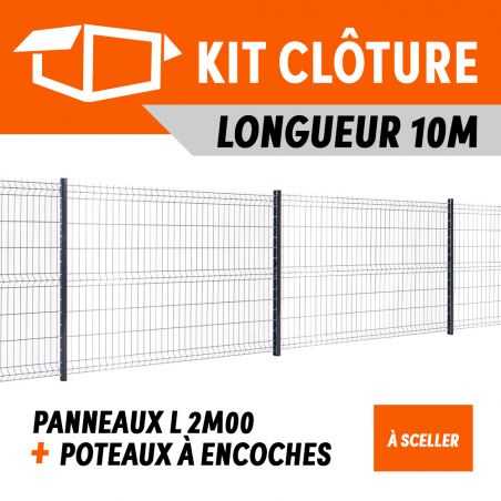 Kit grillage clôture fil Ø4mm - 10 mètres