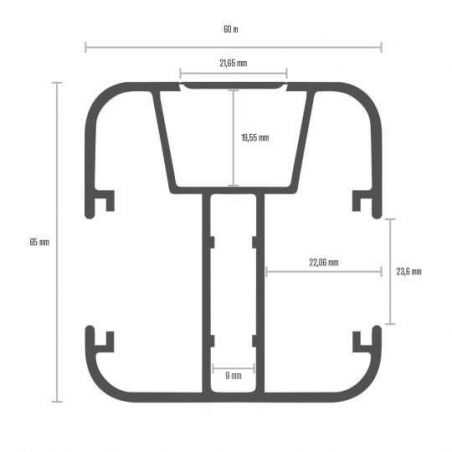 Schéma poteau aluminium pour clôture composite Easy Alu